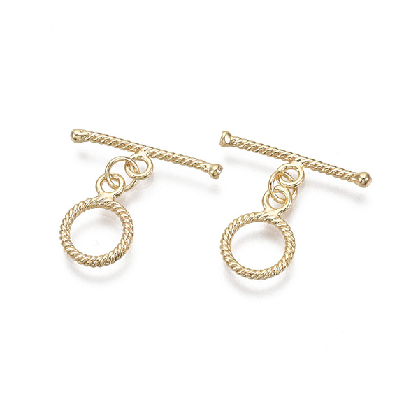 Brass Toggle Clasps, with Jump Rings, Nickel Free, Ring