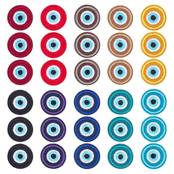 40Pcs 10 Colors Polyester Clothing Patches, Mixed Color