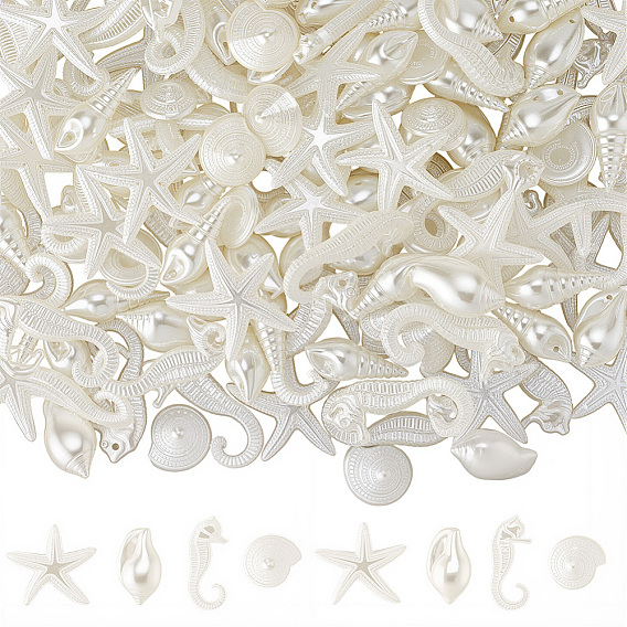 150подвески из искусственного акрилового жемчуга, разнообразные, океанские темы