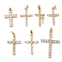Латунные микро проложить кубического циркония подвески, крест прелести, без никеля , реальный 18 k позолоченный