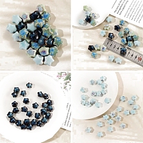 Glazed Porcelain Beads, Glossy Ceramic Beads, Star