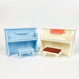 Plastic Mini Piano & Chair Set, Doll Making Supplies, for American Girl Doll Dollhouse Accessories