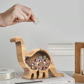 Modern Simple Animal Piggy Bank Creative Cartoon Piggy Bank Transparent Home Decoration Wooden Crafts Ornament