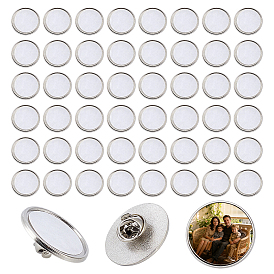 DIY Sublimation Blank Brooch Pin Making Kit, with Alloy Brooch Base Settings & Film