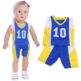 Тканевая кукла футбольная спортивная одежда, комплект одежды в стиле кэжуал, для 18 дюймовая кукла аксессуары для переодевания