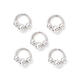 304 соединительные кольца из нержавеющей стали с круглыми латунными бусинами, стойки покрытие, Кольцевая форма