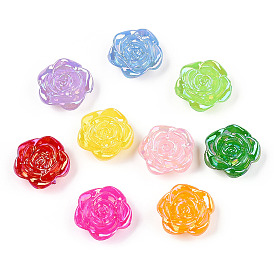 Opaque Acrylic Beads, AB Color, Rose