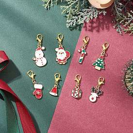 Рождественские украшения из сплава эмали, с цинковым сплавом застежками омаров коготь