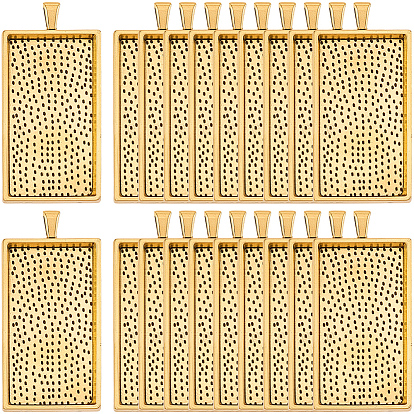 20 шт. подвеска из сплава с настройками кабошона, чашки безель с краями, без кадмия и без свинца, прямоугольные