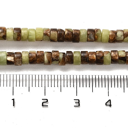 Synthetic Peridot Beads Strands, Dyed, Disc, Heishi Beads