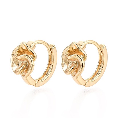 Латунные серьги обруча, цветок, без никеля 