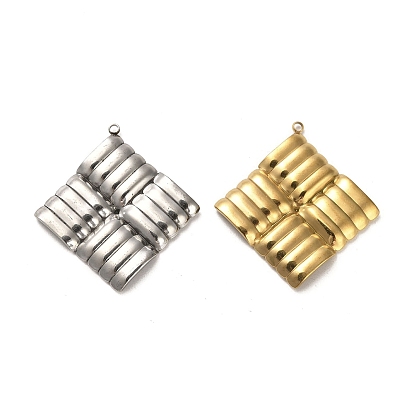 Pendentifs en acier inoxydable, charme de losange