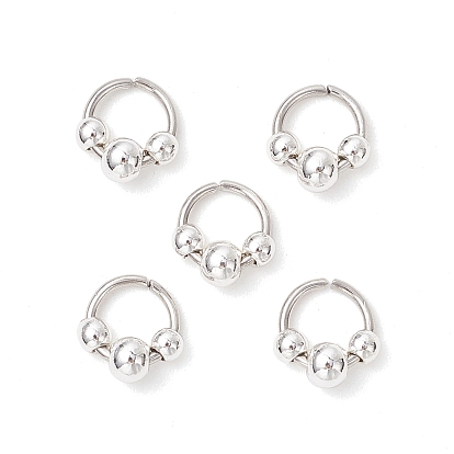 304 соединительные кольца из нержавеющей стали с круглыми латунными бусинами, стойки покрытие, Кольцевая форма