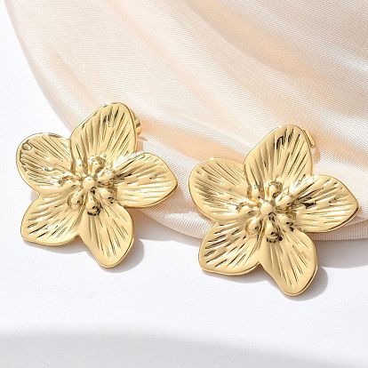 304 из нержавеющей стали серьги, ионное покрытие (ip), цветок