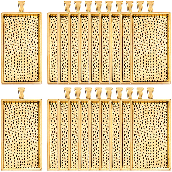 20 шт. подвеска из сплава с настройками кабошона, чашки безель с краями, без кадмия и без свинца, прямоугольные