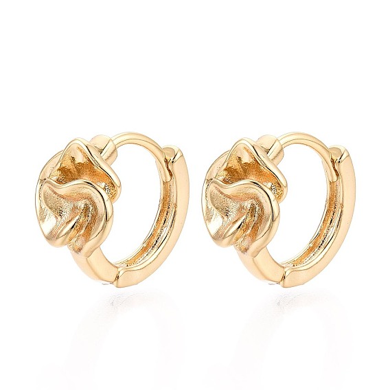 Латунные серьги обруча, цветок, без никеля 