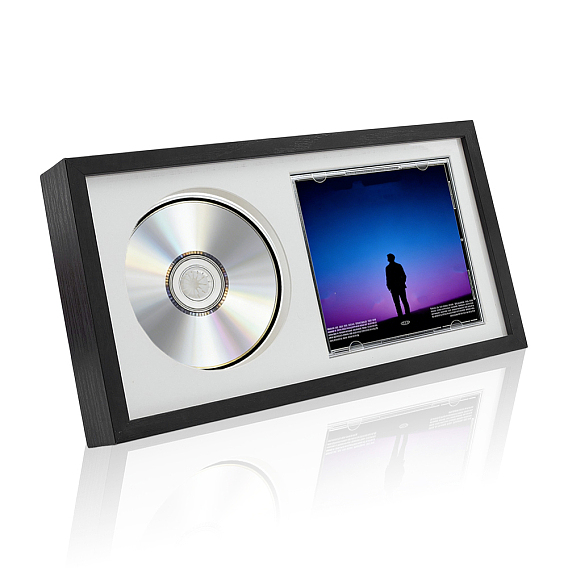 Wooden CD Display Stands with Glass, Photo Frame Hanging Stands for CD, Rectangle