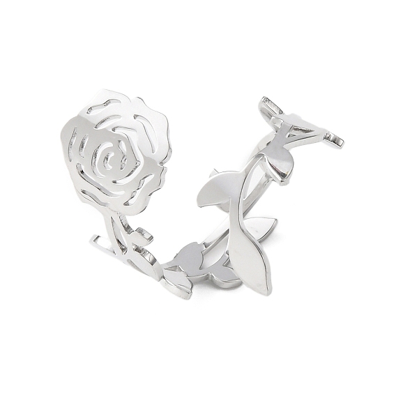 304 из нержавеющей стали манжеты кольца, цветок розы, без кадмия и без свинца и без никеля