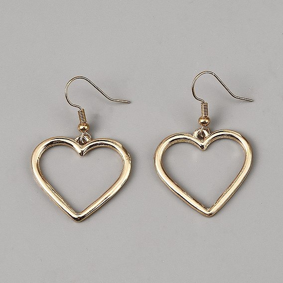 Серьги-подвески из железа и сплава, сердце