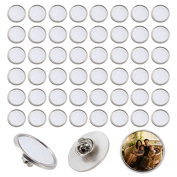 DIY Sublimation Blank Brooch Pin Making Kit, with Alloy Brooch Base Settings & Film