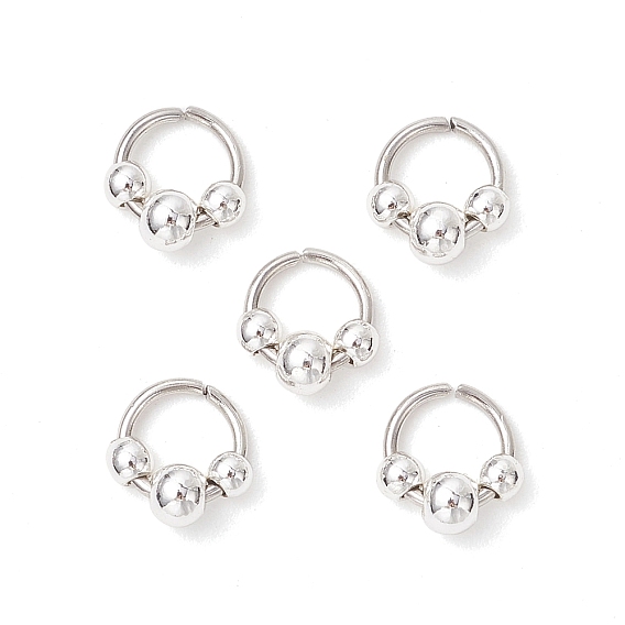 304 соединительные кольца из нержавеющей стали с круглыми латунными бусинами, стойки покрытие, Кольцевая форма