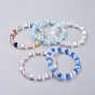 Stretch Bracelets, with Cat Eye and Glass Beads