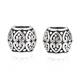 Tibetan Style Alloy European Beads, Large Hole Beads, Cadmium Free & Lead Free, Rondelle