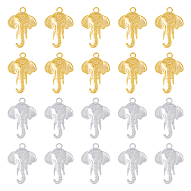 20 шт. 2 цвета 304 подвески из нержавеющей стали, Слон прелести