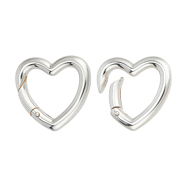 2 шт. 925 Кольца с пружинным затвором из стерлингового серебра, сердце