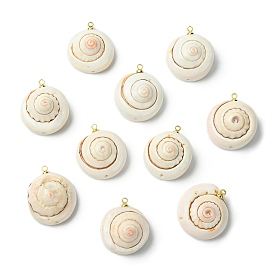 Подвески из натуральной кожи шива в виде ракушек, подвески в форме ракушек с латунными дужками, реальный 18 k позолоченный, без кадмия и без свинца, стойки покрытие, долговечный