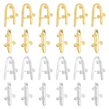 40Pcs 2 Colors Brass Snap On Bails