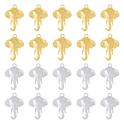 20 шт. 2 цвета 304 подвески из нержавеющей стали, Слон прелести