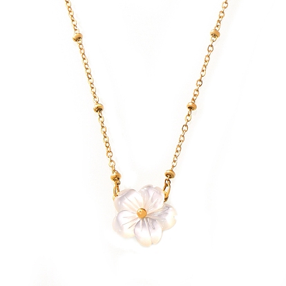 Ожерелья с подвесками из морских ракушек и цветов, с цепочками-сателлитами из нержавеющей стали для женщин