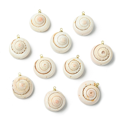 Подвески из натуральной кожи шива в виде ракушек, подвески в форме ракушек с латунными дужками, реальный 18 k позолоченный, без кадмия и без свинца, стойки покрытие, долговечный