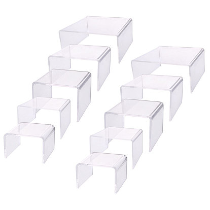 10 шт. 5 стили прозрачные акриловые подставки для дисплеев, для коллекции игрушек, квадратный