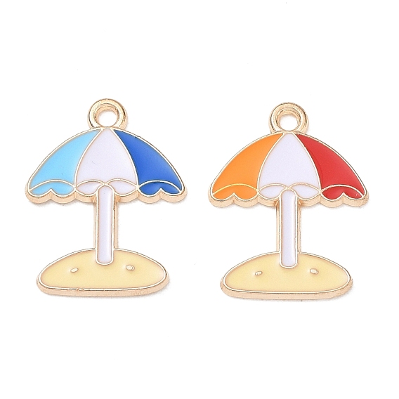 Alloy Enamel Pendants, Sunshade Charms, Golden