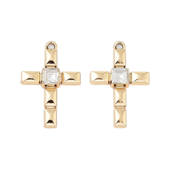 Подвески со стразами из сплава с УФ-покрытием, крест прелести