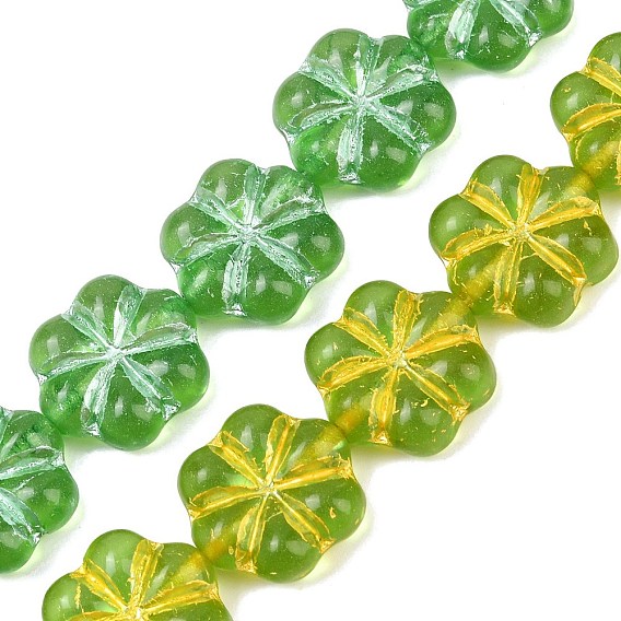 Чешские прессованные стеклянные бусины, цветок