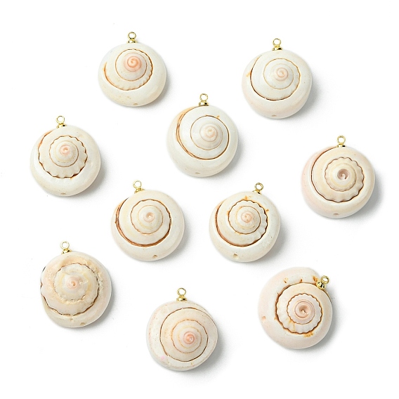 Подвески из натуральной кожи шива в виде ракушек, подвески в форме ракушек с латунными дужками, реальный 18 k позолоченный, без кадмия и без свинца, стойки покрытие, долговечный