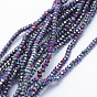 Electroplate Opaque Glass Beads Strands, Full Plated, Faceted, Rondelle