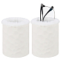 2Pcs Silicone & Wool Pen Holder, Column, with 2Pcs Suede Fabric Glasses Cloth