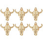 6подвески из латуни с гальваническим покрытием, с целью перехода в кольце, долговечный, Корова головой