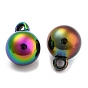 UV Plating Opaque Acrylic Pendants, AB Color Plated, Iridescent Round
