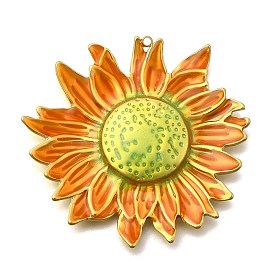 304 нержавеющей стальной эмали подвески, очарование подсолнуха, золотые