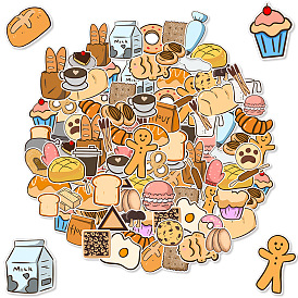 50Pcs Food PVC Adhesive Waterproof Stickers, Self-Adhesive Stickers, for DIY Photo, Cup, Suitcase, Mobile Phone Shell Decorative