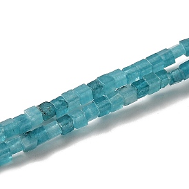 Natural White Jade Imitation Aquamarine Beads Strands, Dyed, Cube