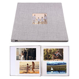 Льняной держатель для фотокарточек книга, Фотоальбомы своими руками, квадратный