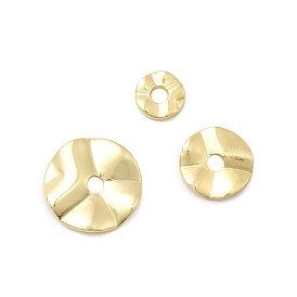 Латунные бусины, плоско-круглые, долговечный, стойки покрытие, без свинца и без кадмия