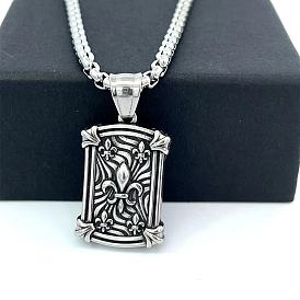 Старинный греческий щит из нержавеющей стали с подвеской в виде геральдической лилии для мужчин