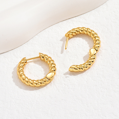 Латунные витые спиральные серьги-кольца